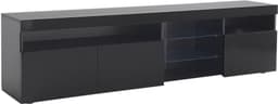 Zwart modern TV-meubel, helder paneel, variabele LED-verlichting, woon- en eetkamer 180cm — thumbnail 14