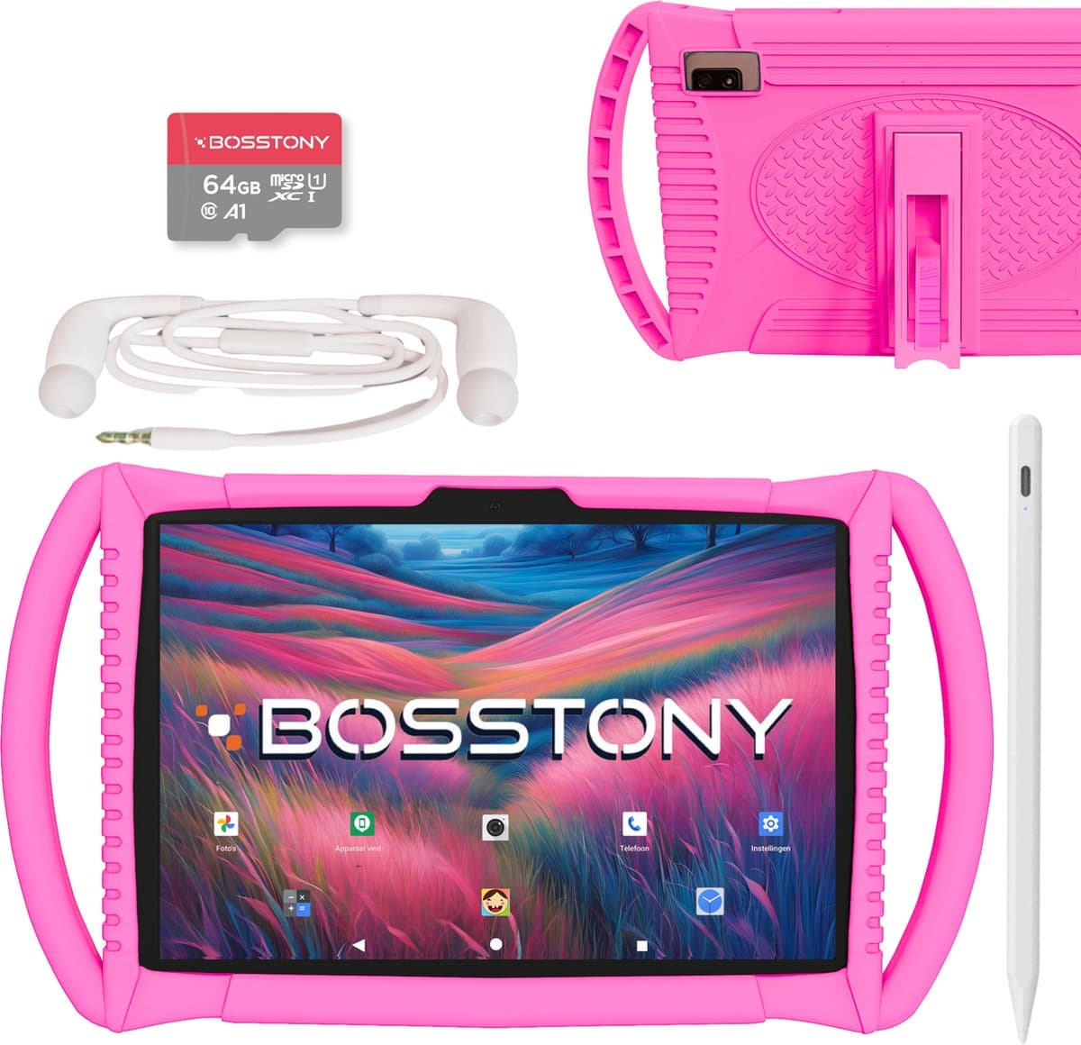 Bosstony Snelle Kids Tablet 10 inch - Ouderlijk Toezicht - 6000mAh Batterij - Android 13 - Incl Beschermpakket - Kindertablet vanaf 3 jaar — afbeelding 1