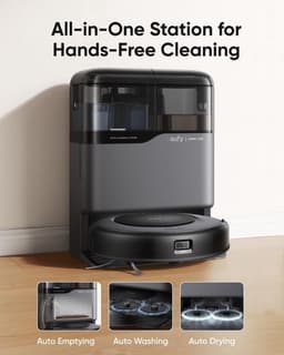 eufy Clean Omni C20 Robotstofzuiger met reinigingsstation en Vervangingssets - Robot Vacuum - 7.000 Pa Zuigkracht, Ronddraaiende Dweilpads, Met Objectdetectie, 8,5 cm Ultraplat Design, Zwart — thumbnail 2