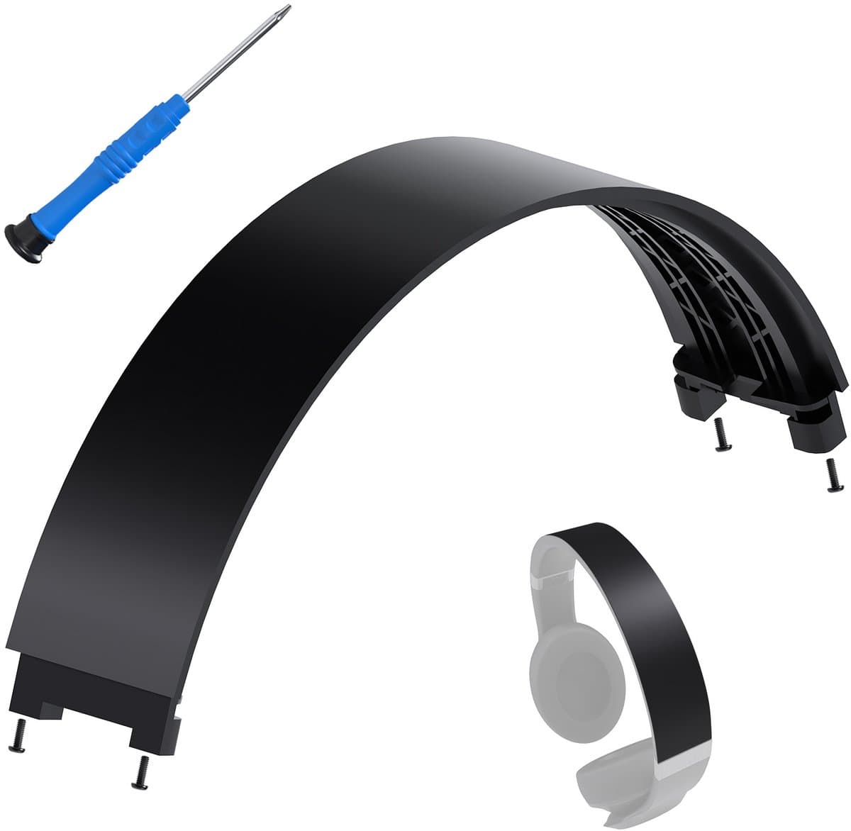 MMOBIEL Vervangende Hoofdband voor Beats Studio Pro/3.0/2.0 Draadloze & Bedrade Hoofdtelefoon – Hoofdband Reparatie Set – Hoofdtelefoon Vervangende Band Reparatie Onderdelen – Mat Zwart — afbeelding 1