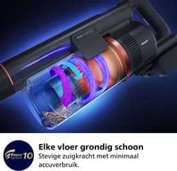 Philips Steelstofzuiger met Dweilfunctie XC5041/01 Aqua - Draadloos en Zonder Zak - Zuigmond met LED Verlichting - Kruimeldief - Batterijduur tot 60 min - Lichtgewicht - Blauw — thumbnail 3