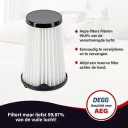 DEGG - HEPA filters geschikt voor AEG CX7, CX7-2 & QX8 - Vervangt AEF150 - Vervangingsset voor accu-stofzuigers - 4 STUK(S) — thumbnail 3