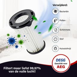 DEGG - HEPA filters geschikt voor AEG CX7, CX7-2 & QX8 - Vervangt AEF150 - Vervangingsset voor accu-stofzuigers - 4 STUK(S) — thumbnail 2