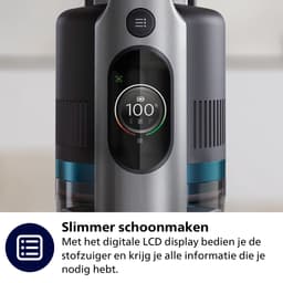 Philips Steelstofzuiger met Dweilfunctie XC8055/01 Aqua Plus - Draadloos en Zonder Zak - Zuigmond met LED Verlichting - Kruimeldief - Batterijduur tot 80 min - Lichtgewicht - Blauw — thumbnail 9