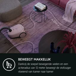AEG AB61C1WP CLEAN 6000 - Stofzuiger met zak - Roze - Hepa filtratie - Vacuum cleaner - Alle vloertypen - 750 watt - Lang snoer 12m bereik - Compact design - 2 extra accessoires — thumbnail 4