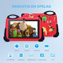 VELTRR® Kindertablet Vanaf 3 Jaar - Tablet Kinderen - Kinderspeelgoed - Rood — thumbnail 2