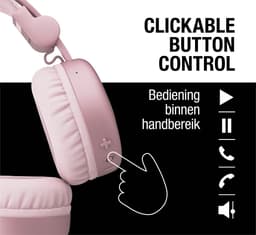 Fresh ‘n Rebel Code Core – Draadloze on-ear koptelefoon – Bluetooth - 30 uur Speeltijd - Roze - Pastel Pink — thumbnail 4