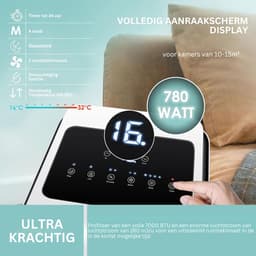 ApexArte® Mobiele Airco - Airconditioning - Ventilatoren - Airco Zonder Afvoerslang - Wit en Zwart — thumbnail 6