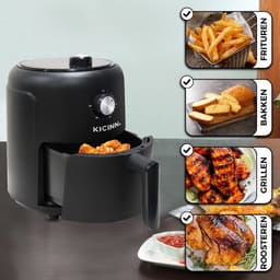 Kicinn Airfryer - Airfryer XL - Hetelucht friteuse - 3 Liter - 1000 Watt - Zwart — thumbnail 3