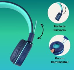 Kinderkoptelefoon met Draad – Koptelefoon Kind – HUFTERPROOF Hoofdtelefoon met Kabel en Microfoon voor School en Tablet – Geluidsdempend – Volumebegrenzer — thumbnail 7