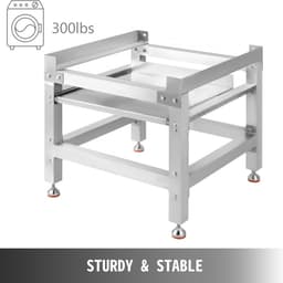 Wasmachineverhoging 136 kg, Wasmachine Verhoger Voetstuk 64 x 64 x 61cmcm, Wasmachine Basisstandaard met 1 Plank, Wasmachine Basis Aluminiumlegering en Roestvrij Staal, Onderstel Voor Wasmachine — thumbnail 9