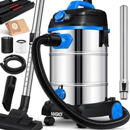 MASKO® Alleszuiger Nat- en Droogzuiger 1800W + stopcontact, Blaasfunctie, Droog- & natzuigen | Industriële stofzuiger vuilreservoir 30L Bouwstofzuiger - Blauw — thumbnail 1