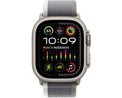 Apple Watch Ultra 2 - GPS + Cellular - 49mm - Titanium Case with Green/Grey Trail Loop - S/M