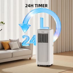 Mobiele Airconditioner - 8500 BTU - 3-in-1 met Ontvochtiger en Ventilator - Digitaal Display - Wit — thumbnail 4