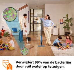 Philips OneUp Elektrische Dweil 3000 series XV3101/01 - Dweilsysteem - Vloerreiniger - Vuil water opzuigen - 1 stand - 50min dweilen - Geen emmer nodig — thumbnail 7