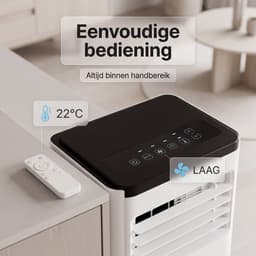 Komodo Mobiele Airco 9000 BTU – 3-in-1 Airconditioner (Koelen, Ventileren & Ontvochtigen) – Met Afvoerslang & Afstandsbediening – Mobiele Airconditioning — thumbnail 4