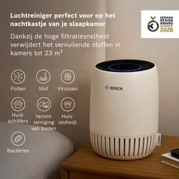 Bosch Air 1000 Luchtreiniger – Verwijdert verontreinigingen, inclusief luchtfilter en stille modus (< 25 dB(A)) – voor oppervlakken tot 23 m² – met automatische modus CADR 100 m³/h — thumbnail 4