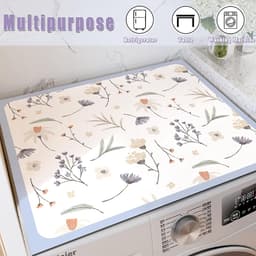 Wasmachine Droger Topbeschermer - Apparaathoes Mat - Huishoudelijk Gebruik - Snel Absorberend Sneldrogend - 60 x 60 cm - Kaki — thumbnail 2