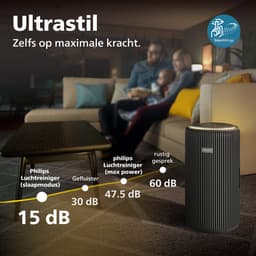 Philips PureProtect 3200 Series - Luchtreiniger - CADR 520m3/u - Ruimtes tot 135m2 - 3 Laags HEPA Filtratie - Air+ App - Ultrastil - Nachtlampje - Zwart - AC3221/13 — thumbnail 8