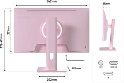 JAPANNEXT Gaming Monitor 23.8" IPS Full HD (1920x1080) 165Hz 1ms Pastel Roze | JN-I238F165-HSP-PK — thumbnail 4