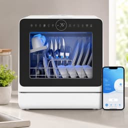 Novari Mini vaatwasser - Vrijstaande afwasmachine - Kleine compacte aanrechtvaatwasser - 8 programma's - 42,5x42,8x45,8 cm — thumbnail 6