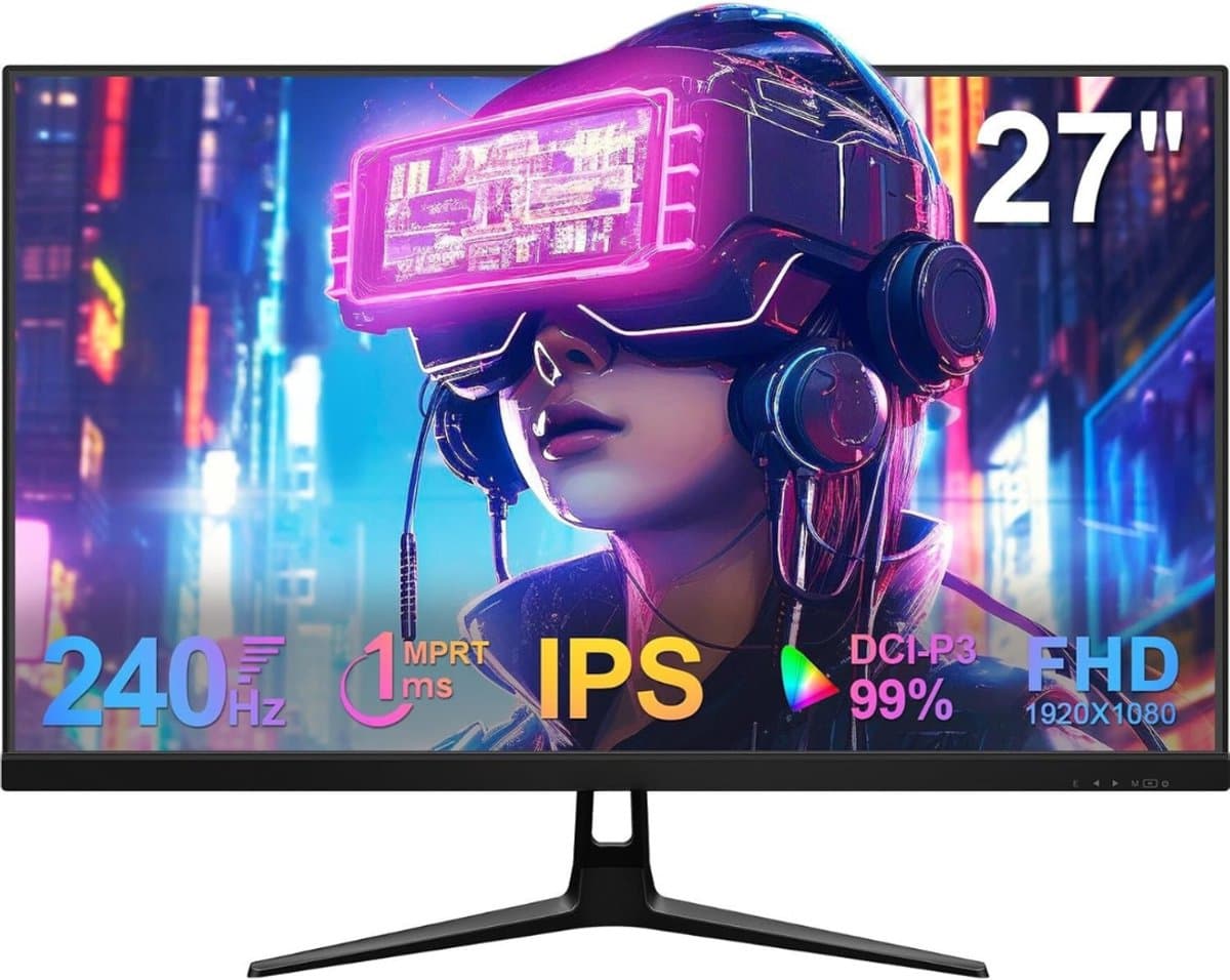 Zyrex® Gaming Monitor 240hz - Gaming Monitor -Zwart - ‎‎16cm x 62cm x 46cm — afbeelding 1