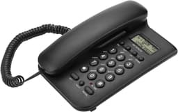 Vaste Telefoon - Bedrade Telefoon - Thuis Kantoor Gebruik - FSK DTMF Dual System - 19.5 x 12.8 cm - Zwart — thumbnail 7