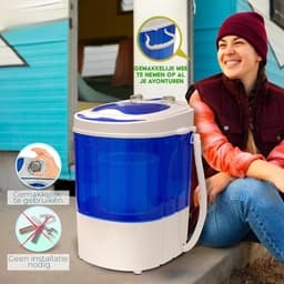REN® Camping Wasmachine - Mini Wasmachine - Wasmachines - Capaciteit van Kleding 3 kg - Laag Water- en Energieverbruik - Wit - 36cm x 37cm x 53cm; 5 kg — thumbnail 2