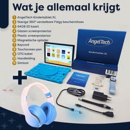 AngelTech Kinderpakket XL - Kindertablet XL + Kinderkoptelefoon - Combipakket - Kindertablet Vanaf 3 Jaar – Kinder Tablet – Kids Tablet - Tablet voor Kinderen - Blauw — thumbnail 11