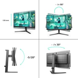 Philips Evnia 5000 series 25M2N3200W - Full HD Gaming Monitor - Ergonomische Stand - 240hz - 25 inch — thumbnail 7