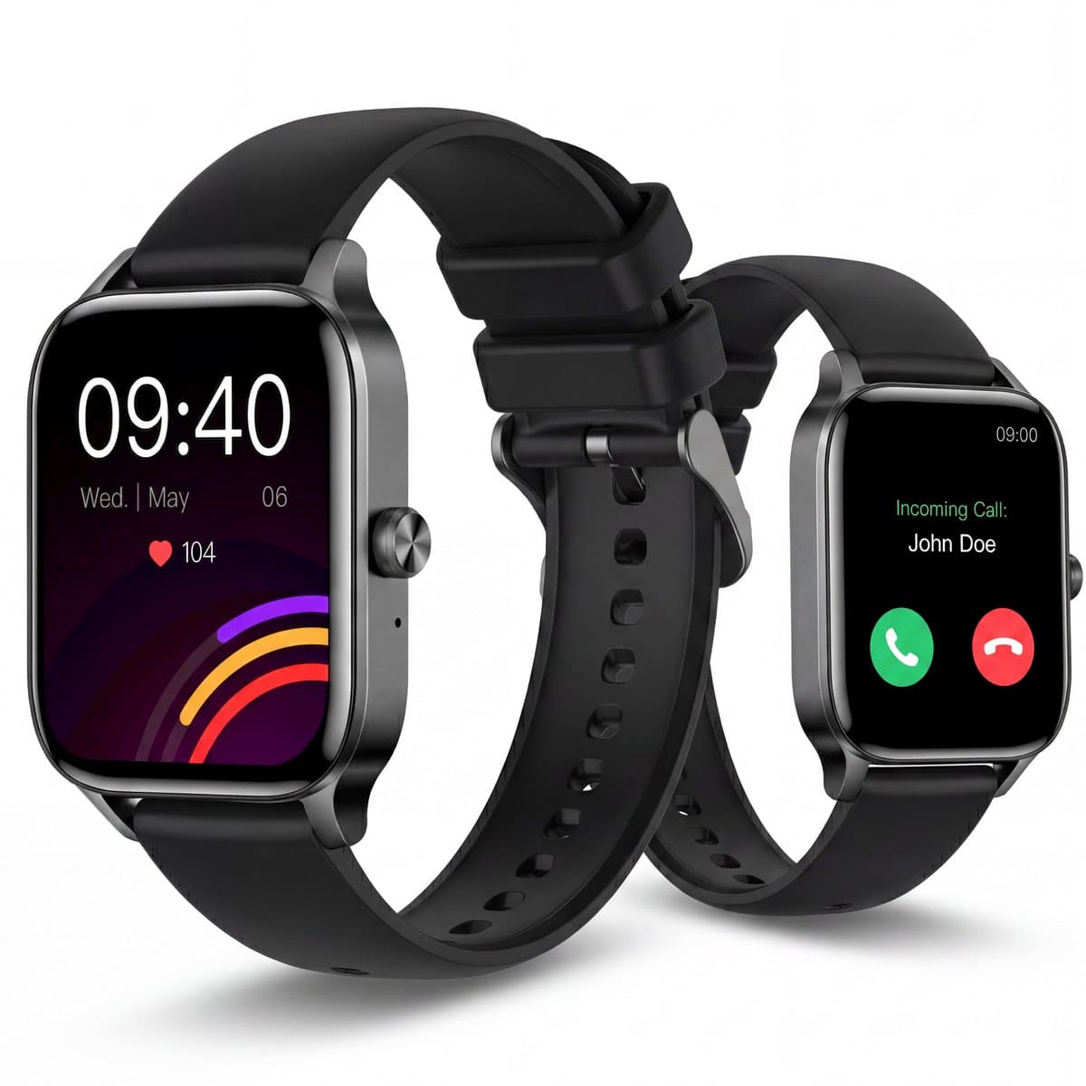 KIMO DIRECT Aurel Smartwatch - Smartwatch Dames & Heren - Stappenteller - Hartslagmeter - Bloeddrukmeter - Smartwatches - Android & iOS - Zwart — afbeelding 1