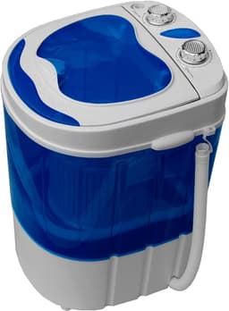 Florixa® Camping Wasmachine - Mini Wasmachine - Wasmachines - Capaciteit van Kleding 3 kg - Laag Water- en Energieverbruik - Wit/Blauw - 36cm x 37cm x 53cm — thumbnail 6