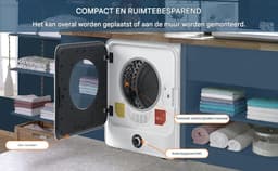 Afvoerdroger 3 Kg - Compacte Trommeldroger Met 5 Programma's, Oververhittingsbeveiliging, Wandmontage - Wit — thumbnail 5