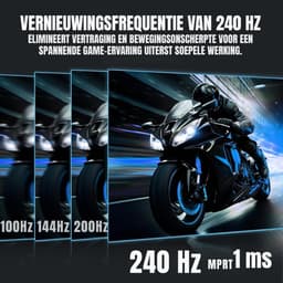 RUX® Gaming Monitor 240hz - Gaming Monitor -Zwart - ‎‎19cm x 55cm x 42 cm — thumbnail 7