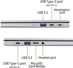 Acer Chromebook 314 CB314-4H-C90V - 14 inch - 8GB - 128GB - Zilver — thumbnail 2