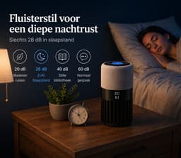 ZUKI Luchtreiniger met HEPA 13 Filter – Tegen Hooikoorts & Allergie – Fluisterstil (28dB) – Voor Slaapkamer – Tot 25m² – CADR 125 m³/u – Met Afstandsbediening — thumbnail 5
