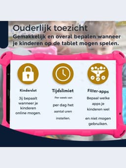 Aurixi® Kindertablet Deplay - Kinder Tablet Deplay - Kindertablet Deplay Pro - Roze - 23cm x 13cm x 1cm — thumbnail 4