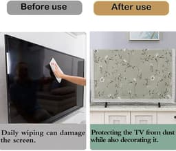 TV beschermhoes - Scherm stofkap - TV decoreren - Delicaat kantpatroon - Tot 65 inch - Stijl A — thumbnail 7