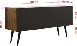 TV-kast - Media meubel - Woonkamer inrichten - Moderne stijl - 100 cm breed - Eiken Zwart Mat — thumbnail 5