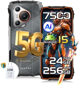 Blackview BL7000 Robuuste Smartphone 5G - 6.78 inch - Android 15 - 24GB RAM - 256GB ROM - 50MP Camera - 7500mAh met 33W Adapter - IP68 Waterdicht - NFC OTG GPS FM - Oranje — thumbnail 1
