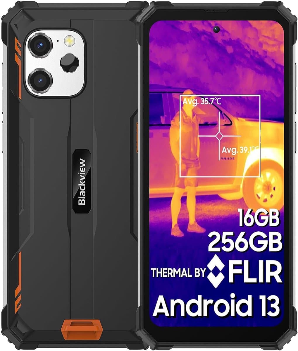 Blackview BV8900 - Robuuste Smartphone - 16GB RAM - 256GB - Warmtebeeldcamera - 6.5 inch - 10000mAh - IP68 Waterdicht - Outdoor Mobiele Telefoon - NFC - GPS - Oranje — afbeelding 1