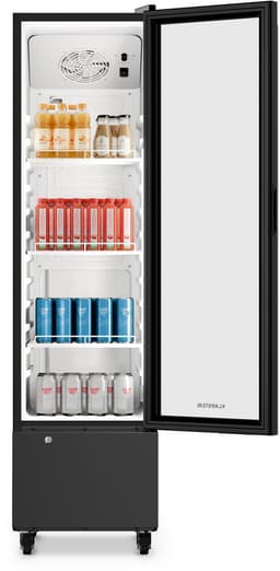 Klarstein Drankkoeler GrandCooler commerciële koelkast 180 L – met LED-verlichting (wit/blauw), instelbare temperatuur 0–10 °C, 3 planken - Drankenkoelkast - voor Bar - Thermostaat - Drankkoelkast - Drankenkoeler - Beverage Cooler — thumbnail 1