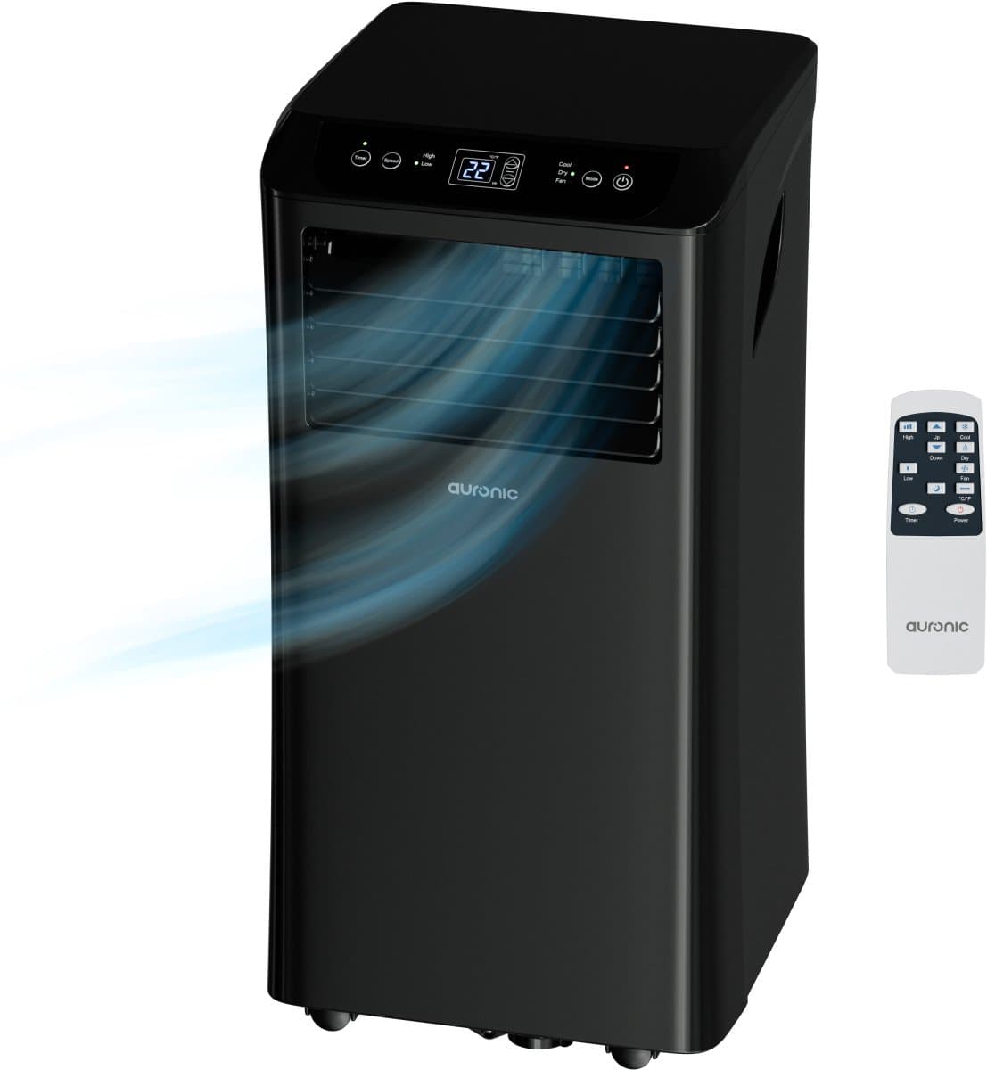Auronic Mobiele Airco - 10.000 BTU - 4-in-1 - Airconditioning met 2 Raamafdichtingskits - Ventilator - Ontvochtiger - Tot 25m² - Zwart — afbeelding 1