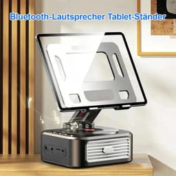 Draaibare tabletstandaard met ingebouwde luidspreker – Multifunctioneel Bluetooth-audioapparaat met verstelbare hoek | Creatieve draagbare tabletstandaard — thumbnail 3