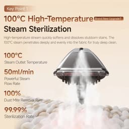 UWANT Y200 Bank- en tapijtreiniger, krachtige zuigkracht van 18.000 Pa – 100°C hogetemperatuurstoom, Speciaal voor huisdieren ontworpen nat- en droogstofzuiger, geschikt voor banken, tapijten, matrassen, tafelbladen, glas, schoenen en kieren, enz — thumbnail 12
