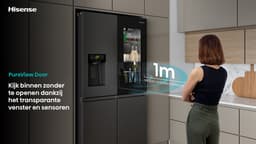 Hisense RQ600P7SKE - Amerikaanse koelkast - Energielabel E - PureView Door - 6,86" Intelligent Hub touchscreen display - Water- & ijsdispenser - Metal Tech Cooling - No Frost - Zwart - Multi-Air Flow - Super Cool - Fast Freeze - 37dB (A) - 615 Liter — thumbnail 19