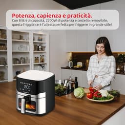 Airfryer - Hete Lucht Oven - Gezond Bakken - XL Capaciteit - 8 Liter - Zwart — thumbnail 2