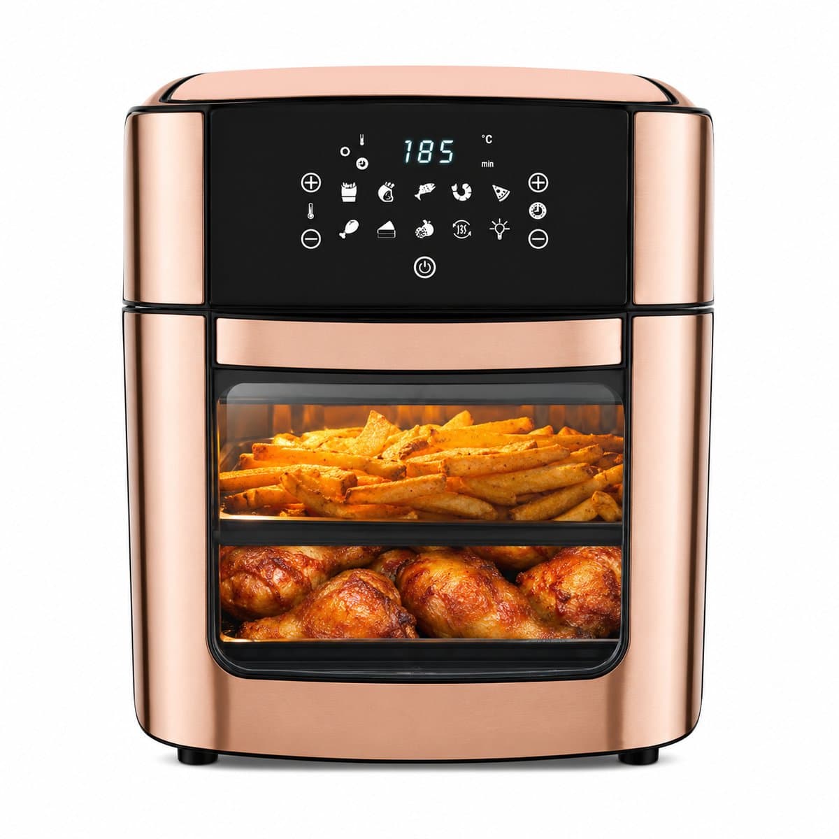 Airfryer Oven – 16Liter – Heteluchtfriteuse – 1800W – 8 Programma’s – PFAS-vrij – Inclusief Accessoires – Royal Swiss® — afbeelding 1