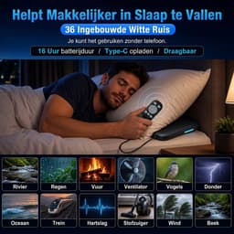 Fokelyi - Slaapsprekers - kussenluidspreker - onderkussen bluetooth speaker - witte ruis - timerfunctie - zwart — thumbnail 6