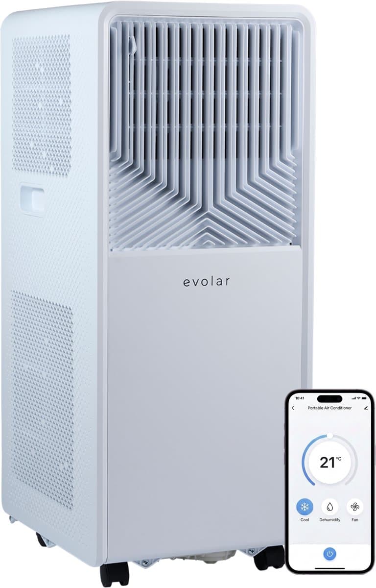 Evolar Mobiele Airco - 12000 BTU - Koelen & Verwarmen - WiFi - App & Afstandsbediening - Airconditioner - met Afvoerslang - Slaapkamer, Woonkamer, Kantoor - EVO-012CHW — afbeelding 1